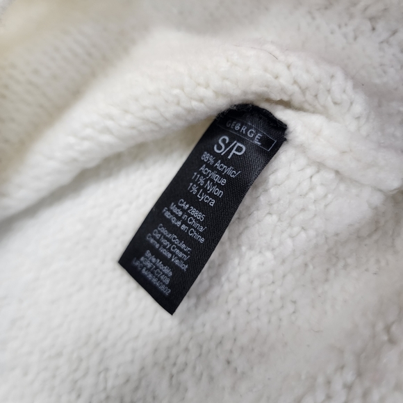 Womens Cream Short Sleeve Cowl Turtle Neck Sweater Size Small - Picture 6 of 10